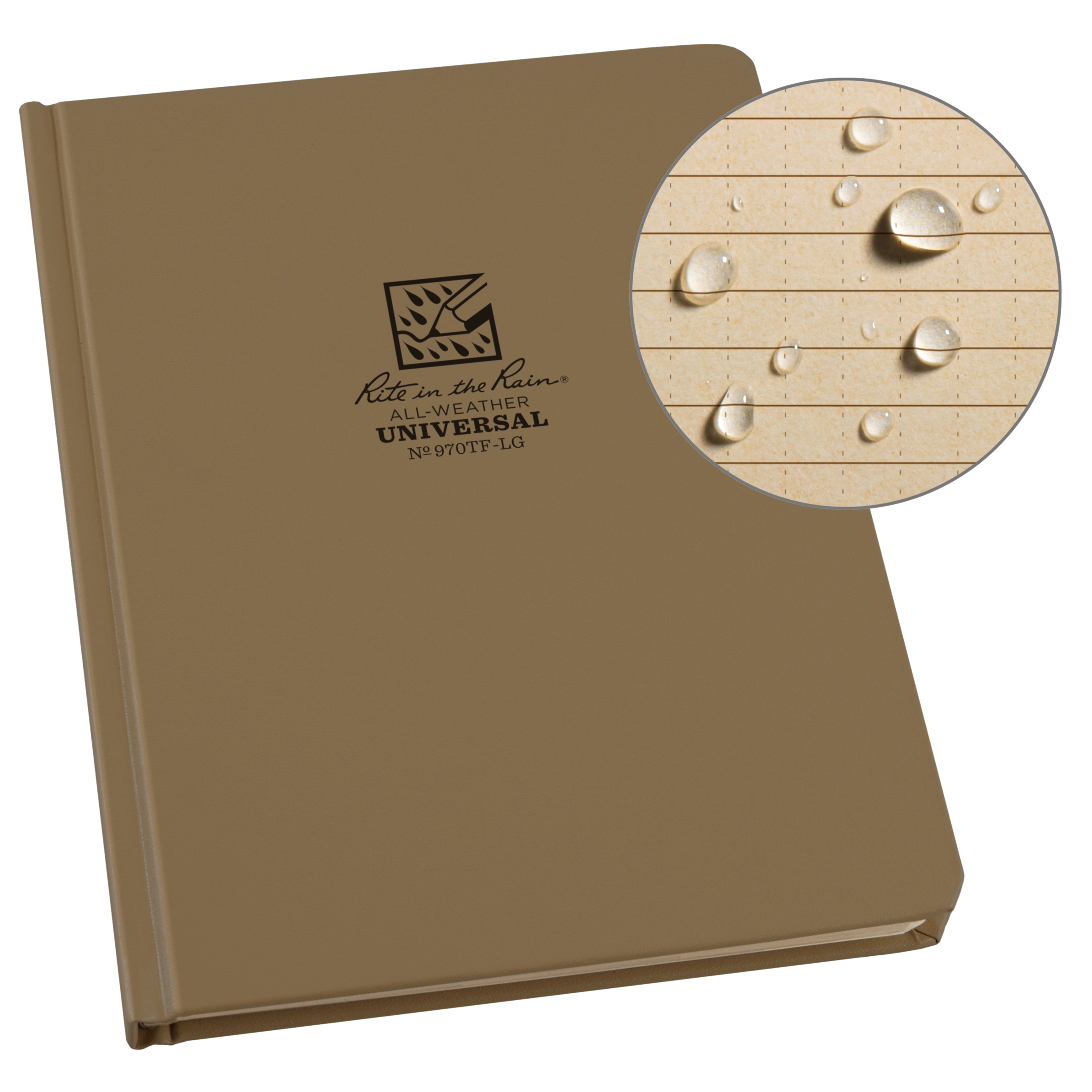 Rite in the Rain - 6.75" x 8.75" Tan Hard Cover Book-Notitieboek-DutchMills