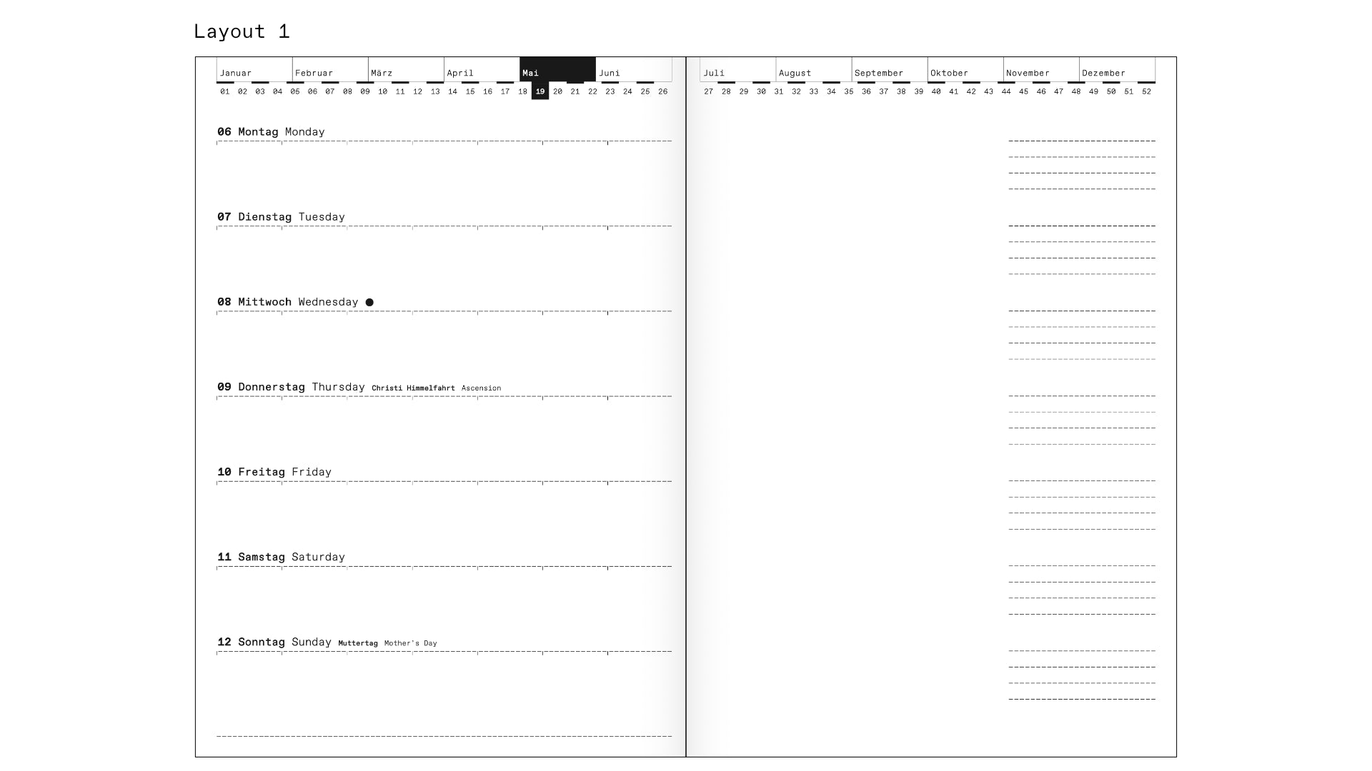 Roterfaden - Year Calendar 2026-Agenda-DutchMills