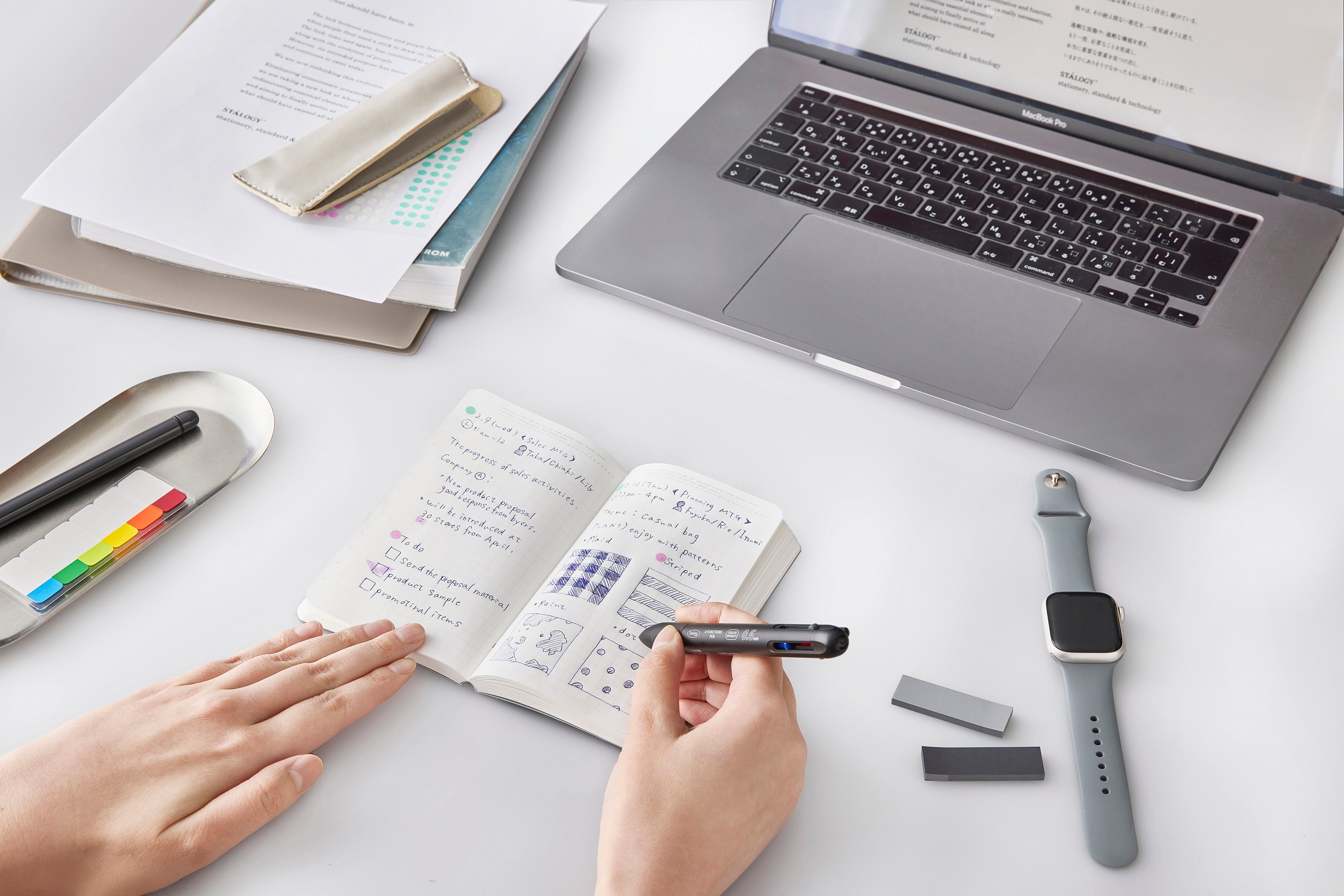 Stalogy - 1/2 Year Notebook - A6 Slim Grid Black-Notitieboek-DutchMills