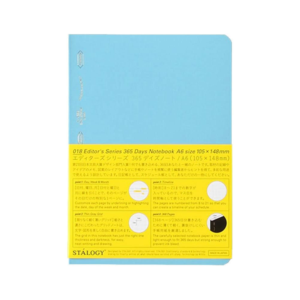 Stalogy - 365 Days Notebook - A6 Blue - Grid-Notitieboek-DutchMills