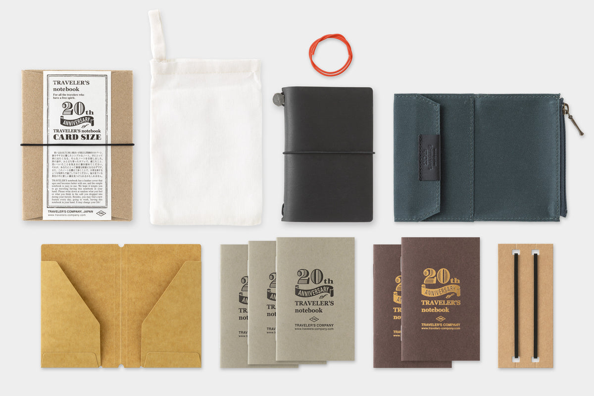 TRAVELER'S notebook - Card Size Set - Black (20th Anniversary)-Notitieboek-DutchMills