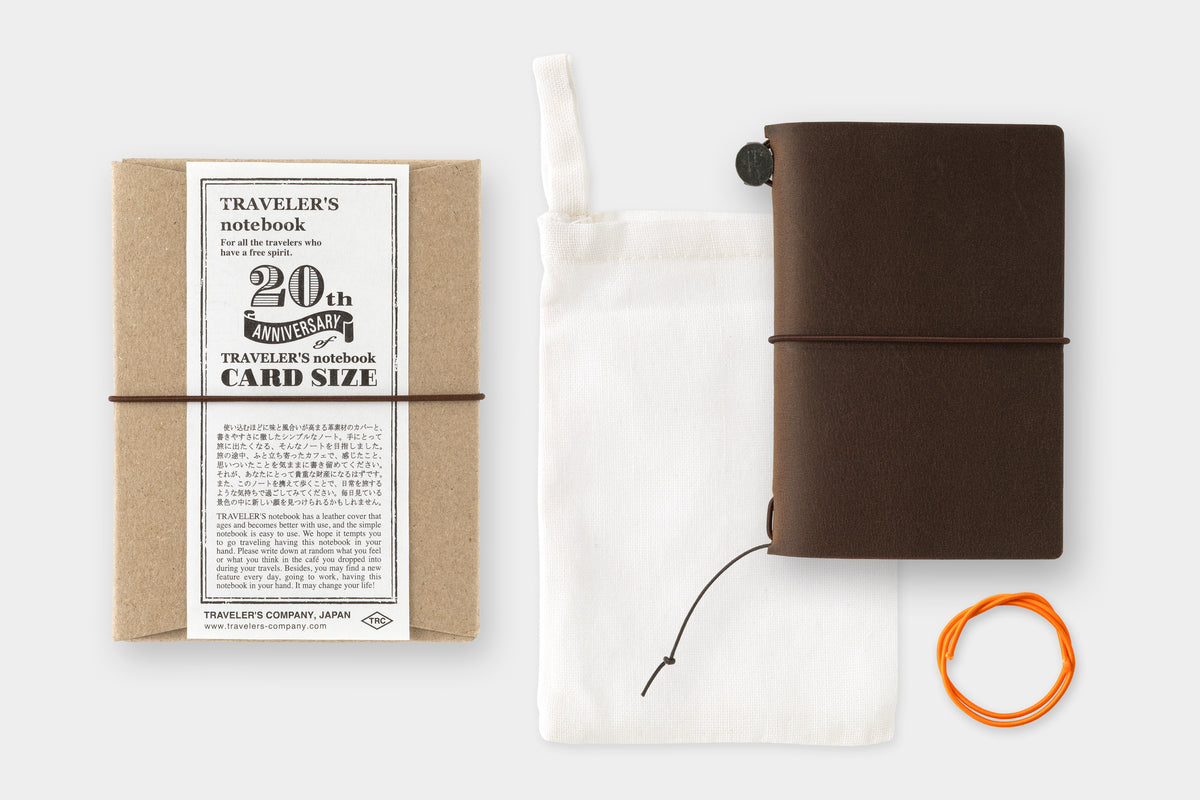 TRAVELER'S notebook - Card Size Set - Brown (20th Anniversary)-Notitieboek-DutchMills