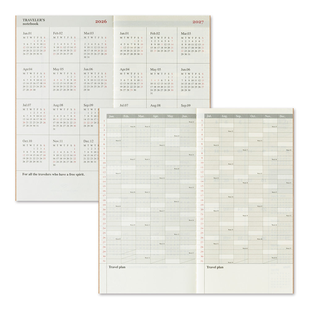 TRAVELER'S notebook - Diary 2026 Monthly Refill-Agenda-DutchMills