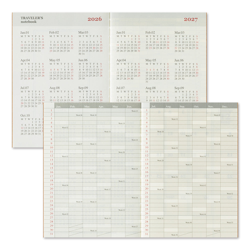 TRAVELER'S notebook - Diary 2026 Monthly Refill (Passport size)-Agenda-DutchMills
