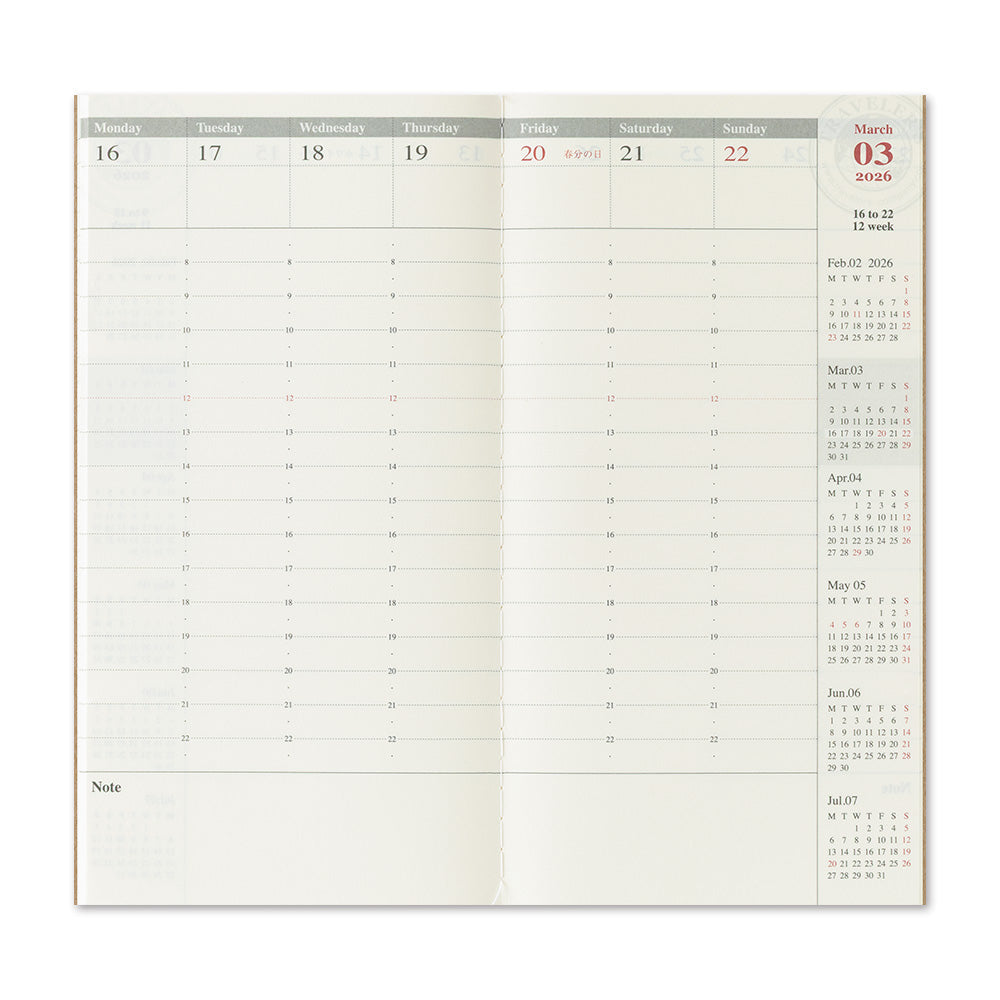 TRAVELER'S notebook - Diary 2026 Weekly + Vertical Refill-Agenda-DutchMills