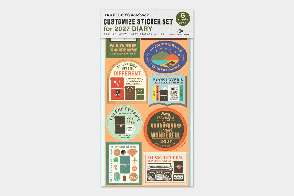 TRAVELER'S notebook - Diary 2027 Customized sticker set-Agenda-DutchMills