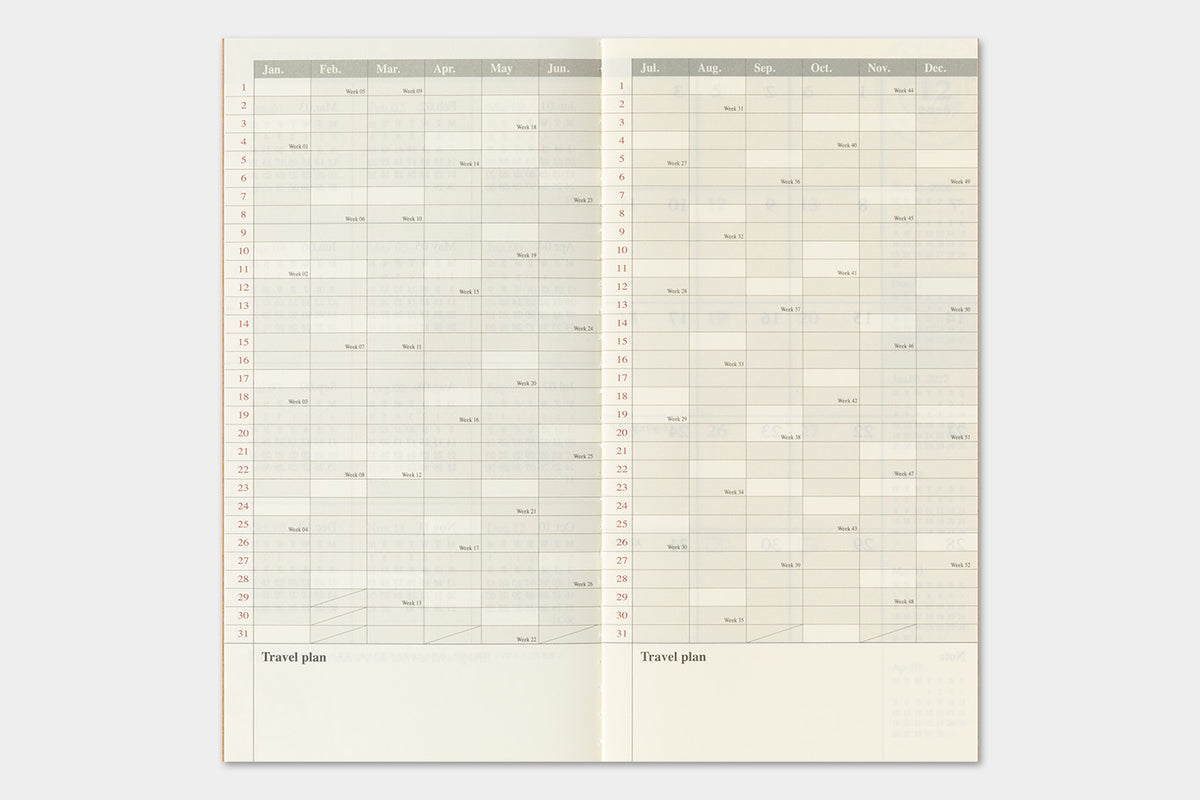 TRAVELER'S notebook - Diary 2027 Monthly Refill-Agenda-DutchMills