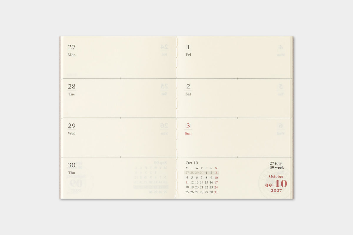 TRAVELER'S notebook - Diary 2027 Weekly Refill (Passport size)-Agenda-DutchMills