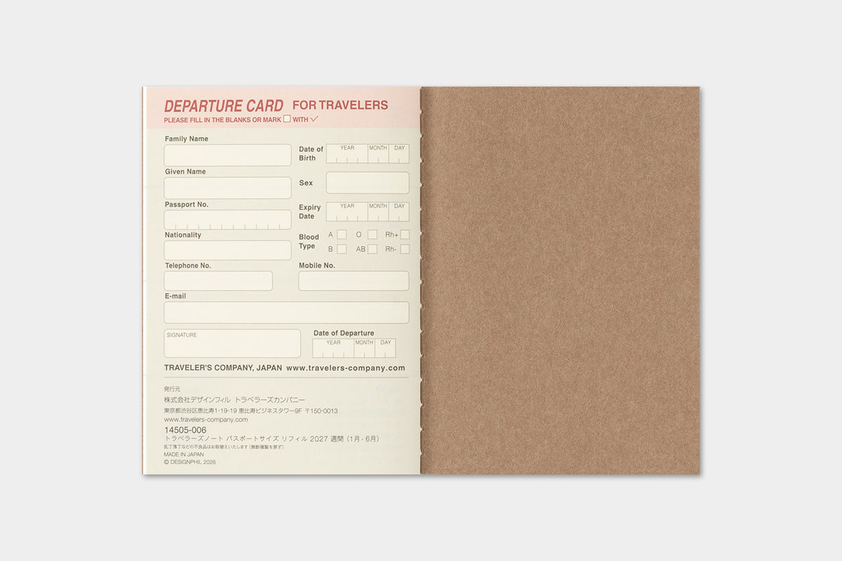 TRAVELER'S notebook - Diary 2027 Weekly Refill (Passport size)-Agenda-DutchMills