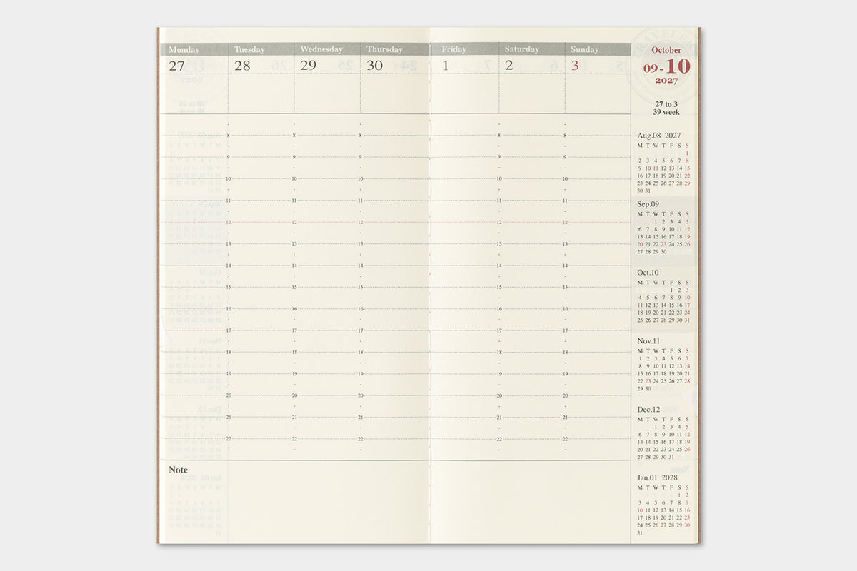TRAVELER'S notebook - Diary 2027 Weekly + Vertical Refill-Agenda-DutchMills