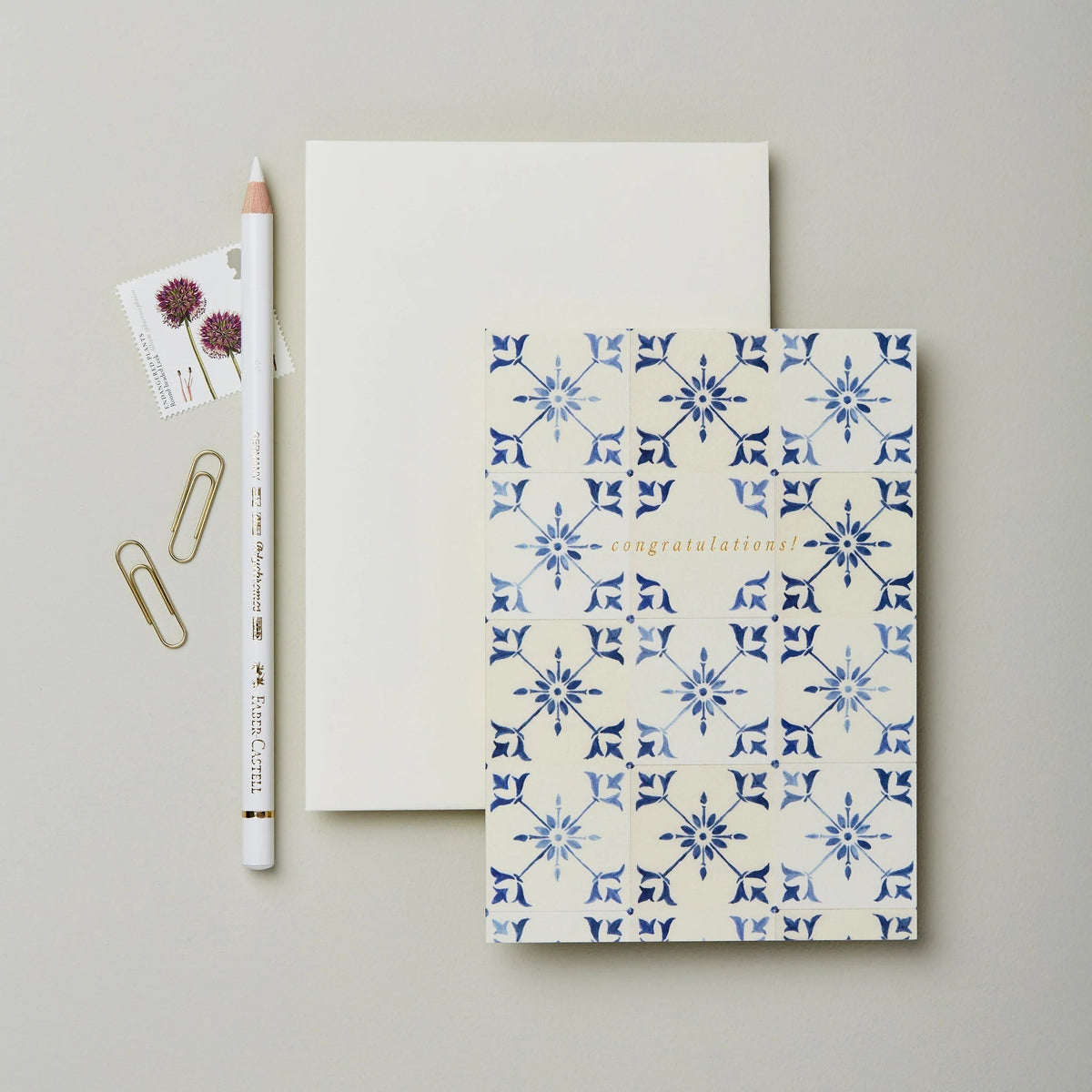 Wanderlust Paper Co. - Ecru Tiles 'Congragulations!'-Kaart-DutchMills