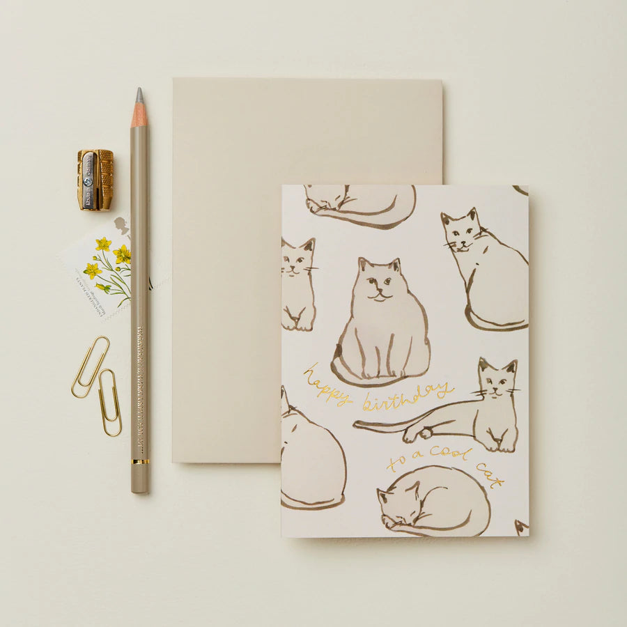 Wanderlust Paper Co. - Feline 'Happy Birthday to a Cool Cat'-Kaart-DutchMills