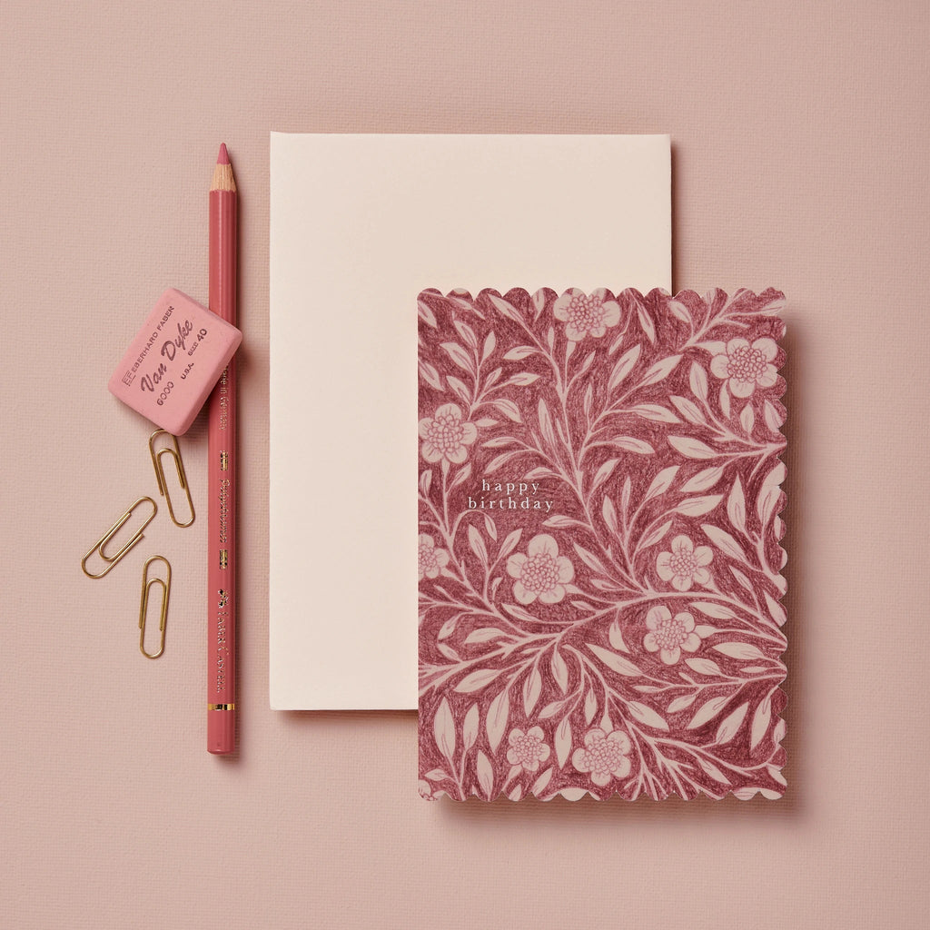 Wanderlust Paper Co. - Pink Flora 'Happy Birthday'-Kaart-DutchMills
