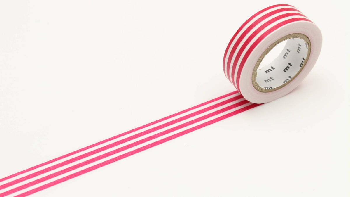 Washi Tape - white with red stripes mt basic MT01D383RZ-DutchMills