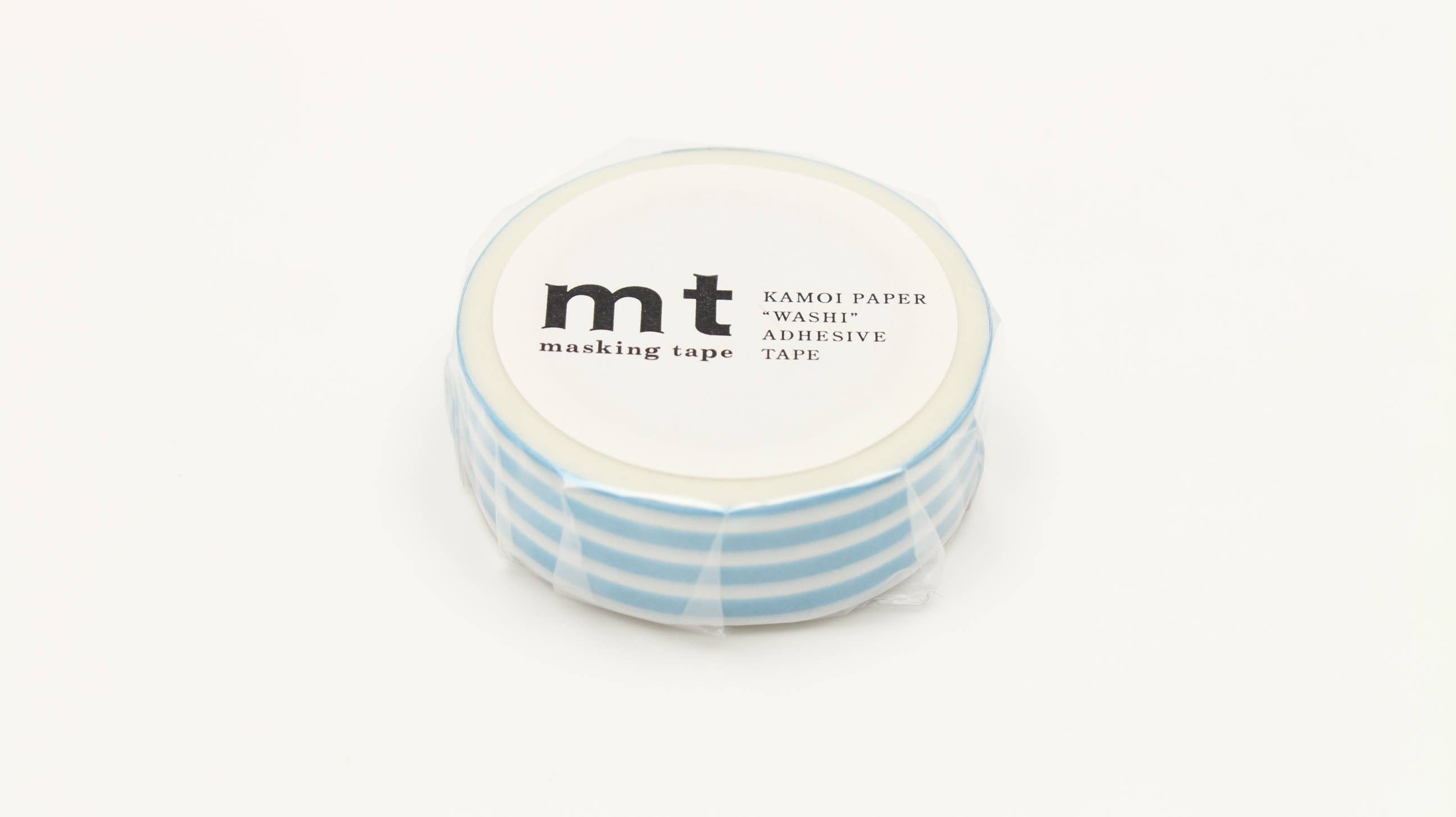 Washi Tape - white with blue stripes mt basic MT01D384RZ-DutchMills