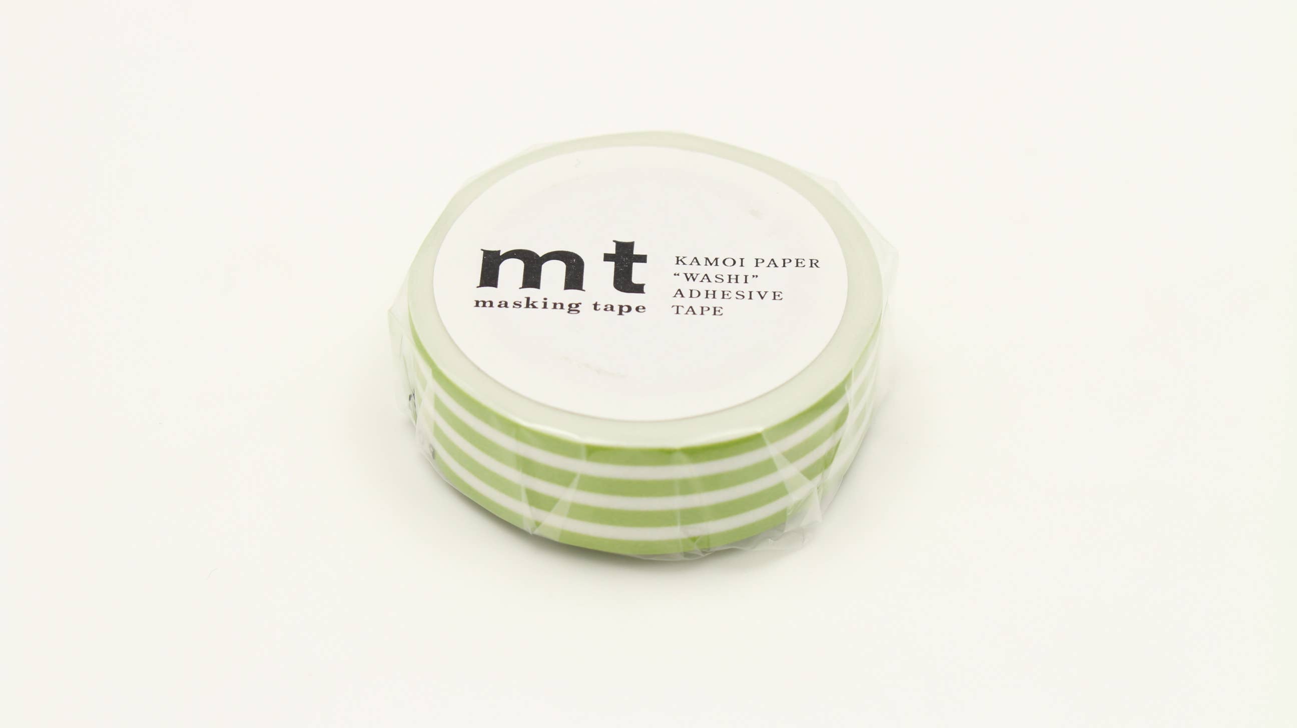 Washi Tape - white with green stripes / mt basic MT01D388RZ-DutchMills