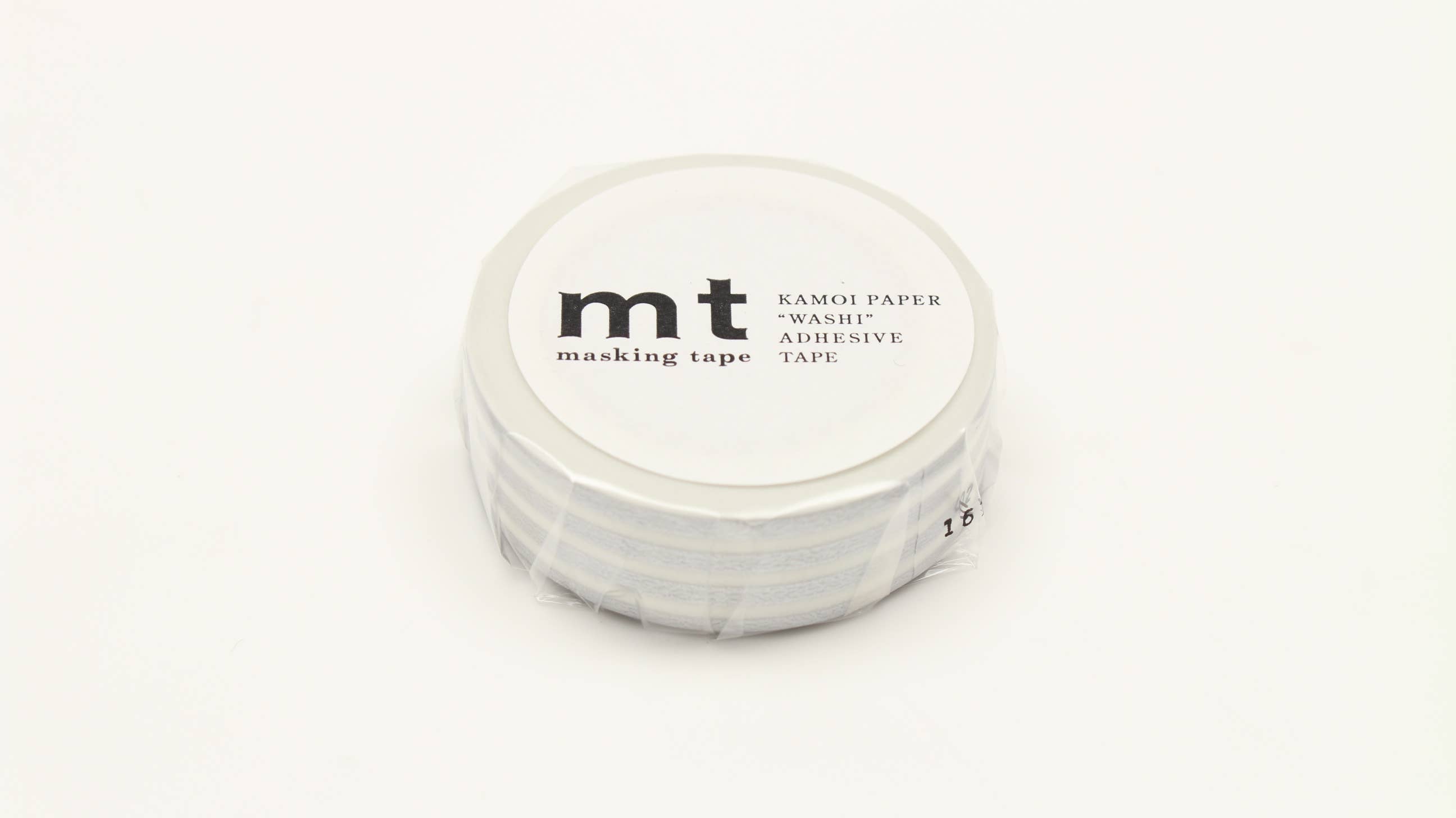 Washi Tape - white with silver stripes / MT01D391RZ-DutchMills