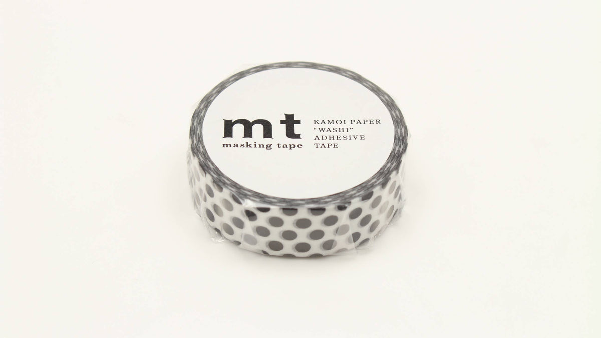 Washi Tape - white with black dots mt basic MT01D368RZ-DutchMills