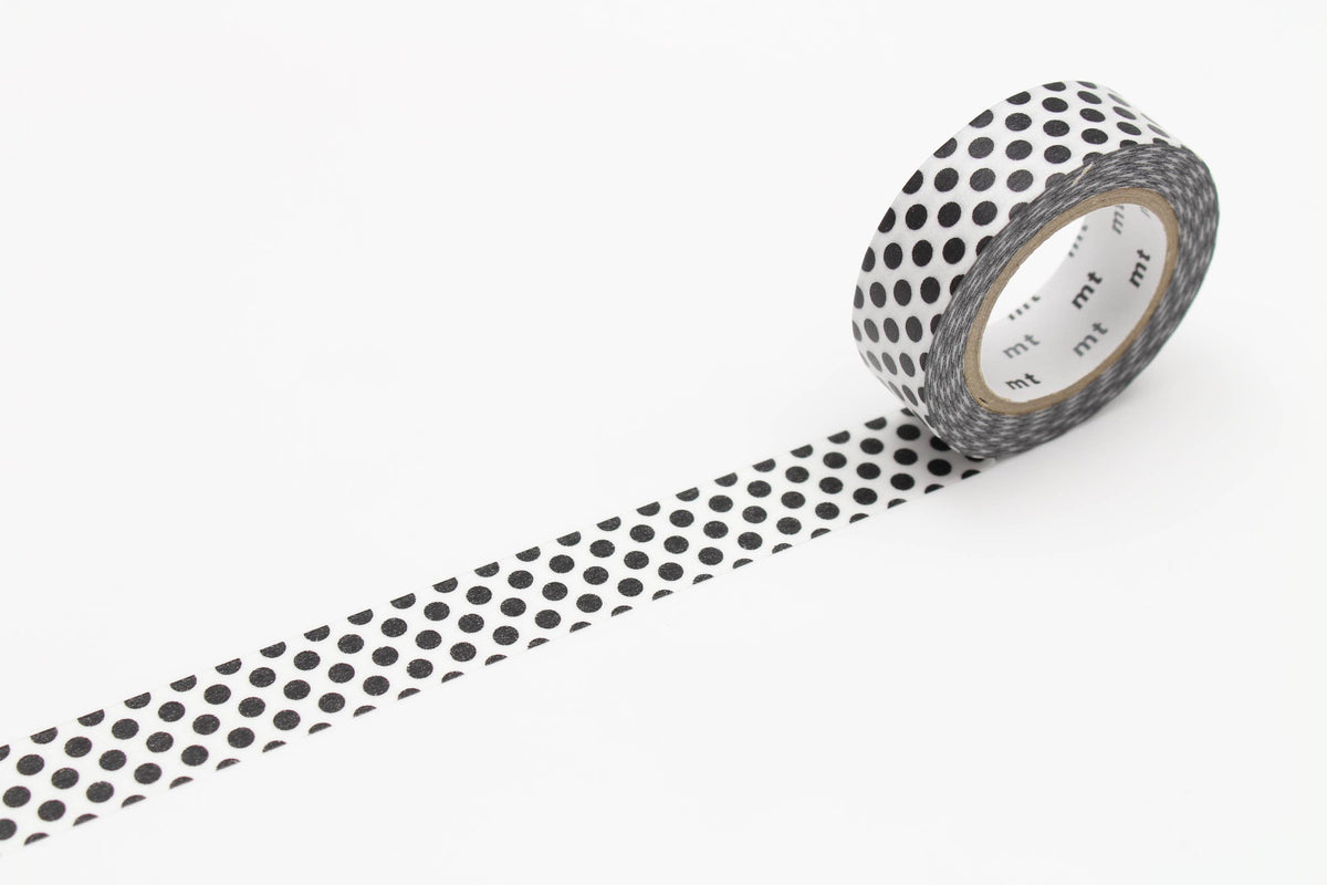 Washi Tape - white with black dots mt basic MT01D368RZ-DutchMills