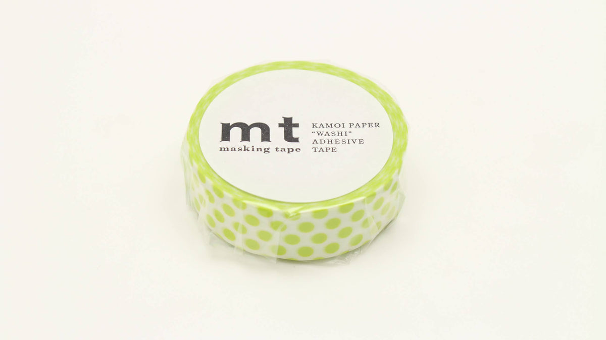 Washi Tape - white with green dots mt basic MT01D362RZ-DutchMills