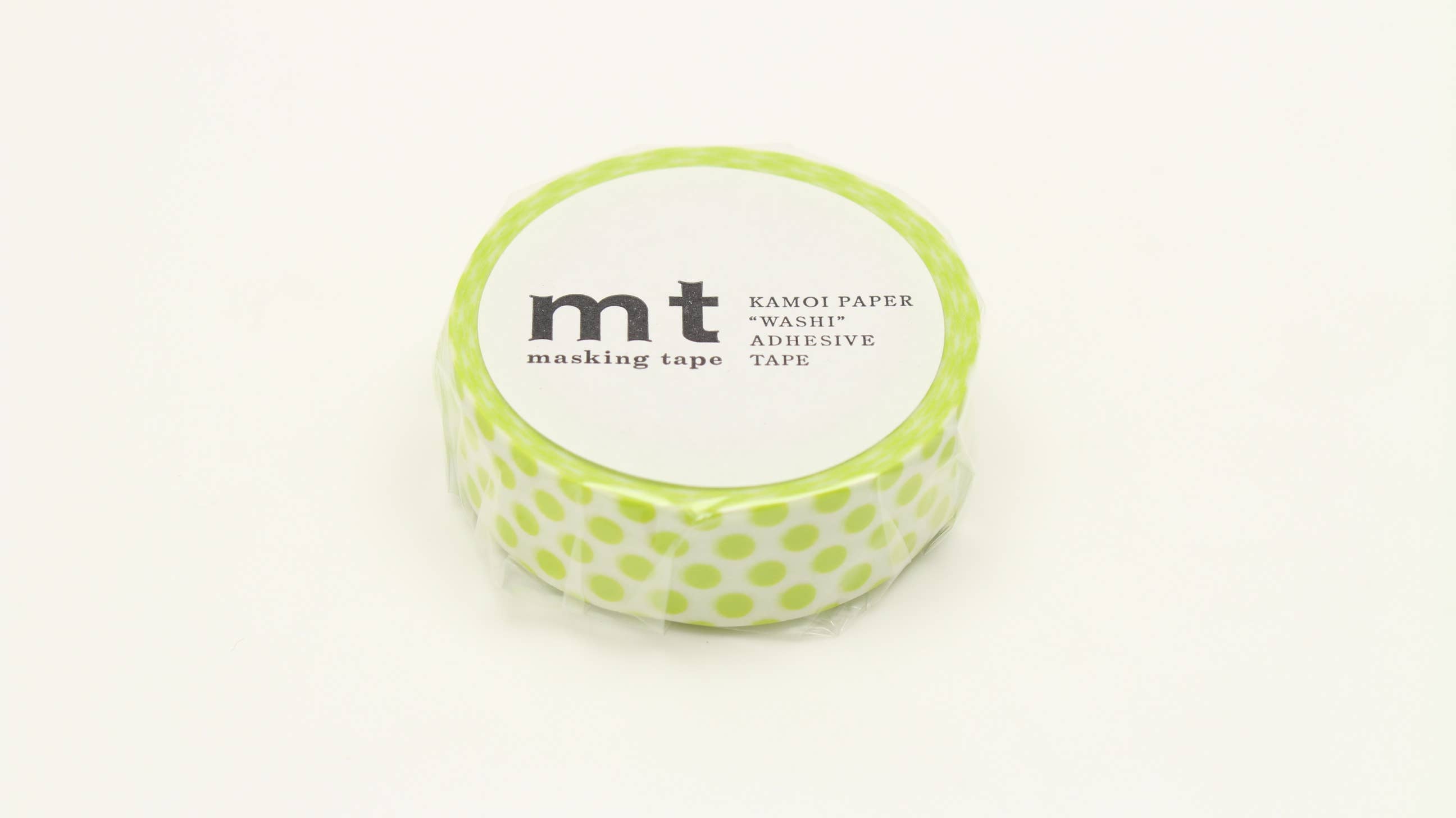 Washi Tape - white with green dots mt basic MT01D362RZ-DutchMills