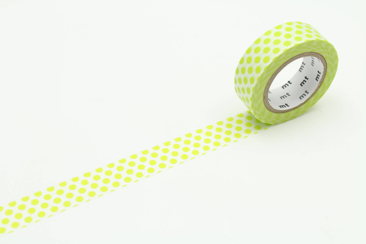 Washi Tape - white with green dots mt basic MT01D362RZ-DutchMills