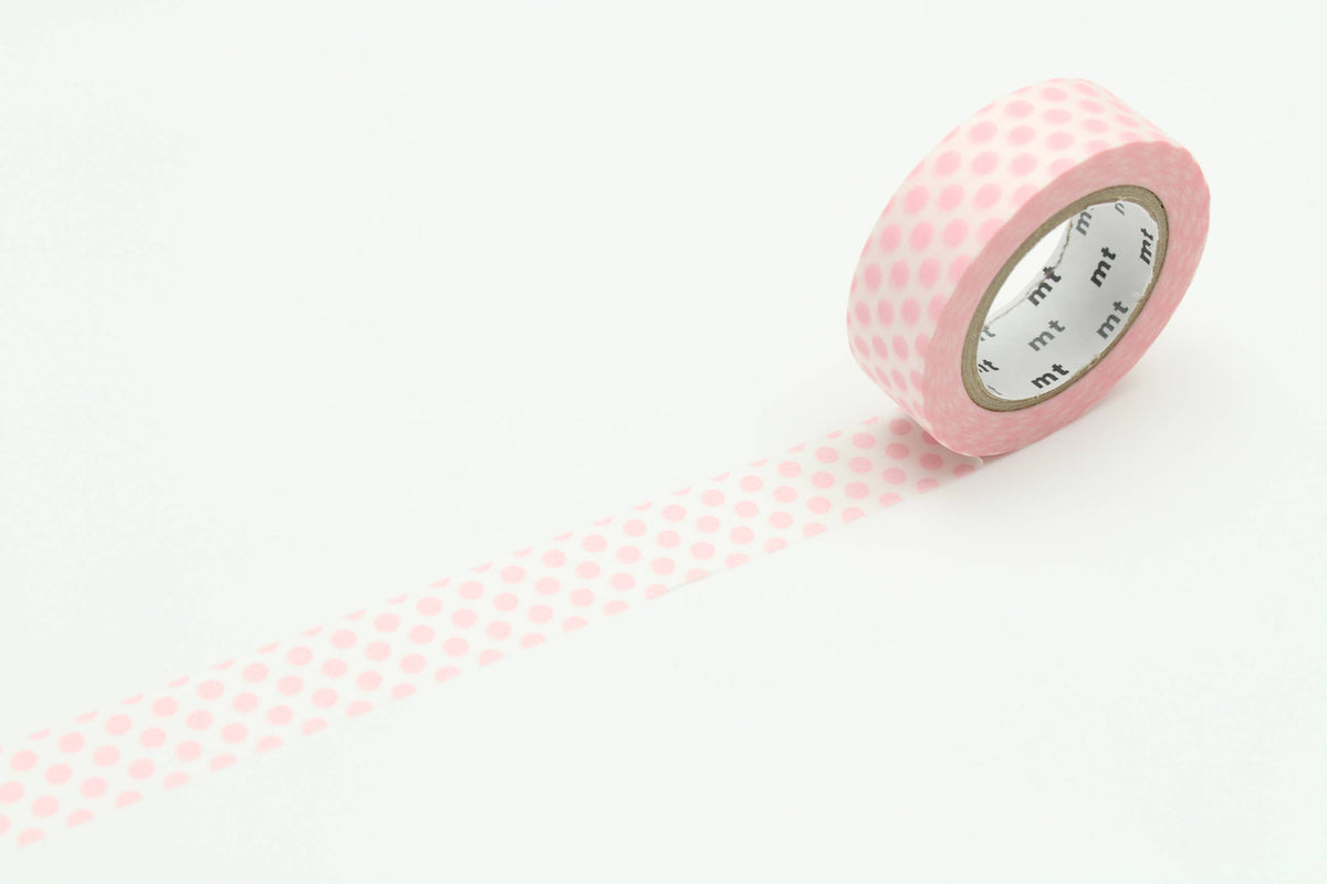 Washi Tape - white with pink dots mt basic MT01D357RZ-DutchMills