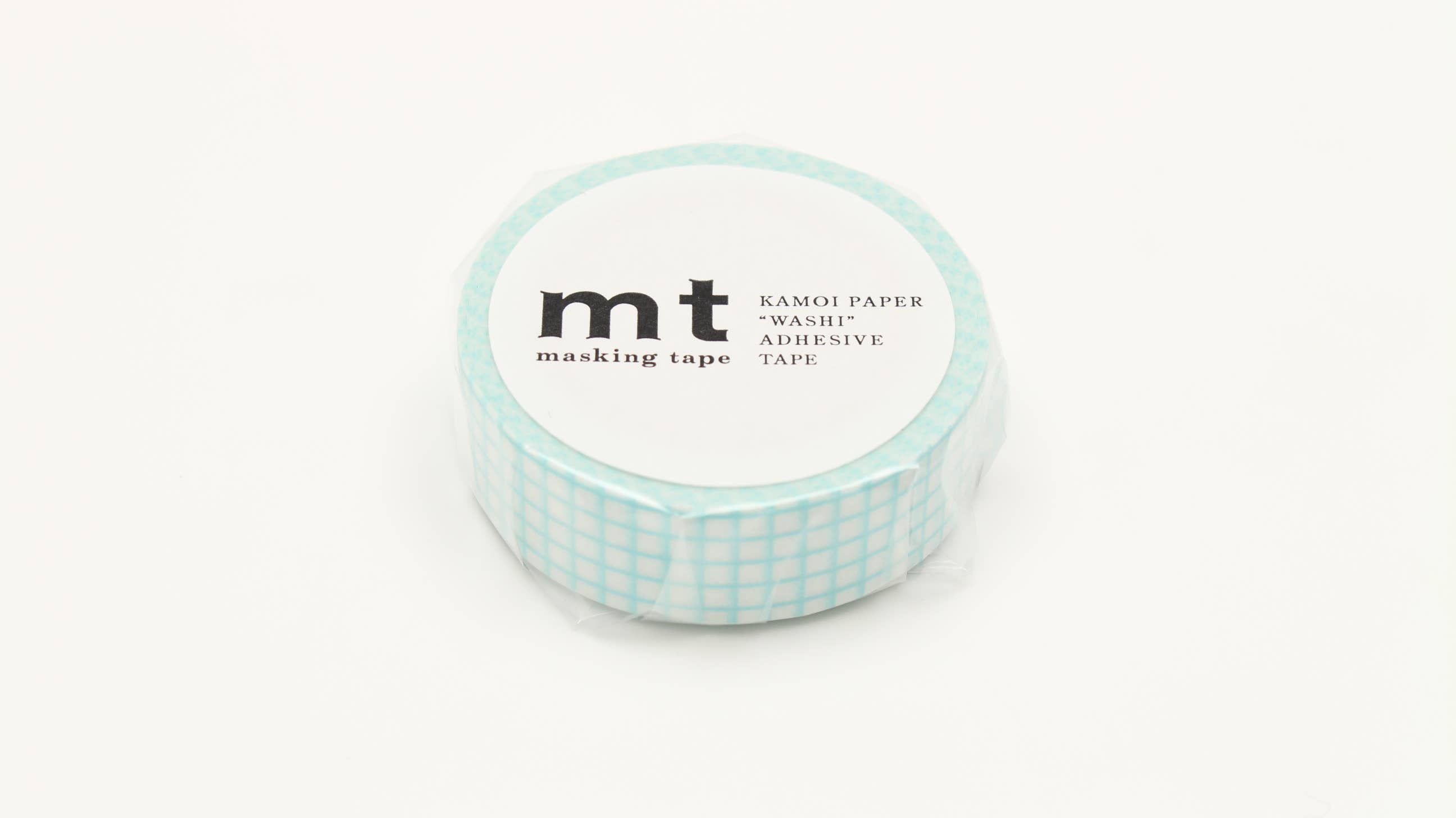 Washi Tape - basic hougan light blue checkered / MT01D395RZ-DutchMills