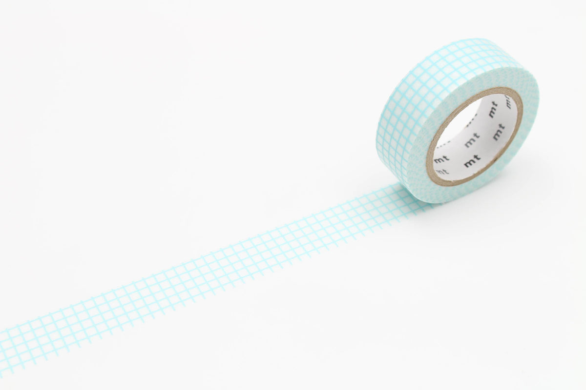 Washi Tape - basic hougan light blue checkered / MT01D395RZ-DutchMills