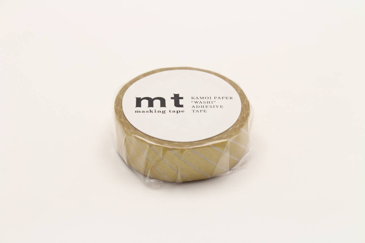 Washi Tape - Gold with Stripes / mt basic MT01D144RZ-DutchMills