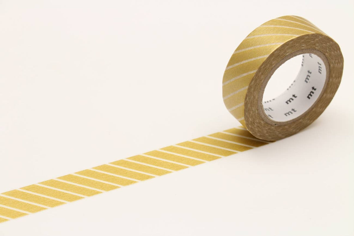Washi Tape - Gold with Stripes / mt basic MT01D144RZ-DutchMills