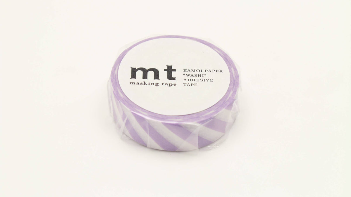 Washi Tape - white with purple stripes mt basic MT01D376RZ-DutchMills