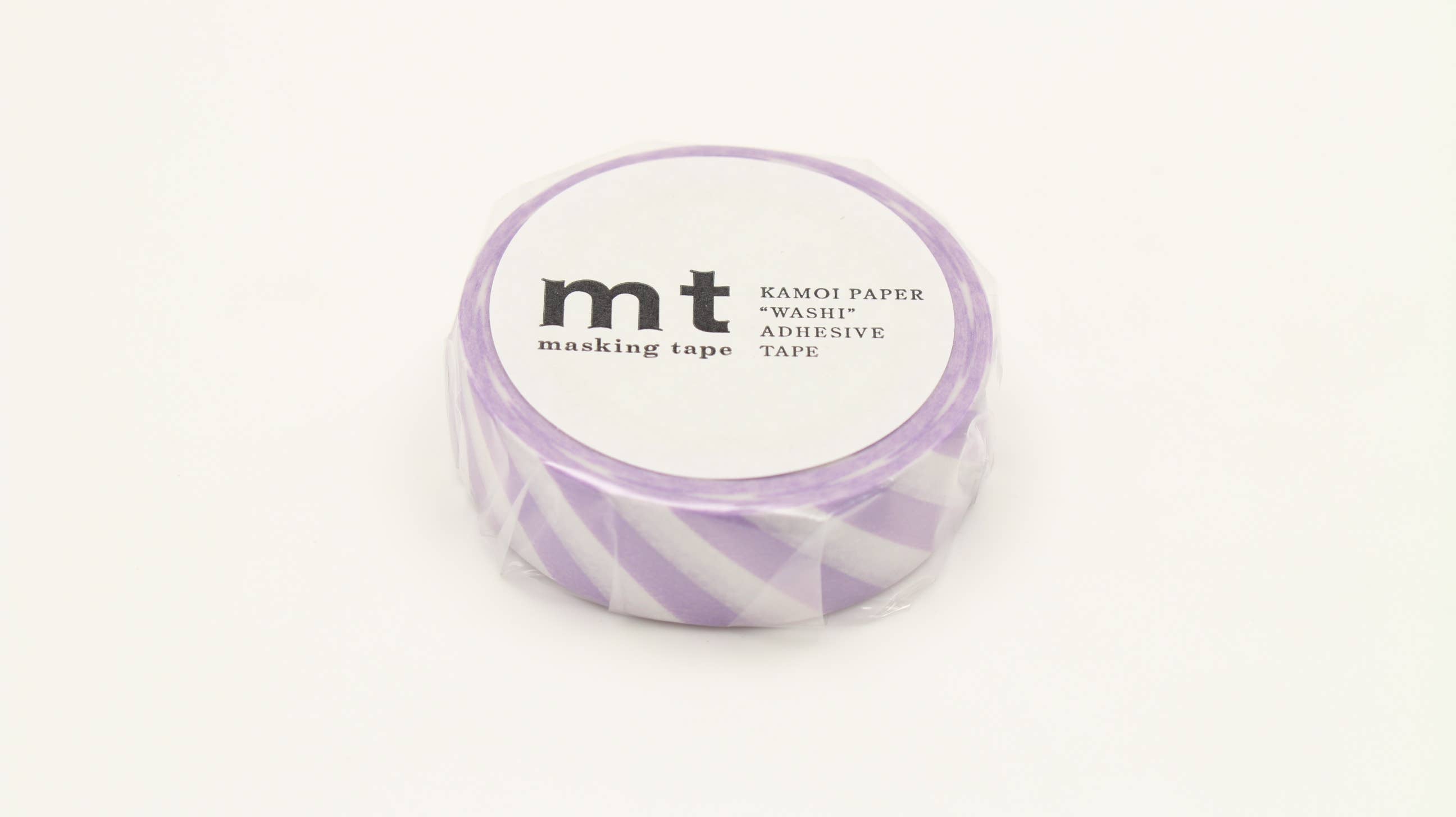 Washi Tape - white with purple stripes mt basic MT01D376RZ-DutchMills