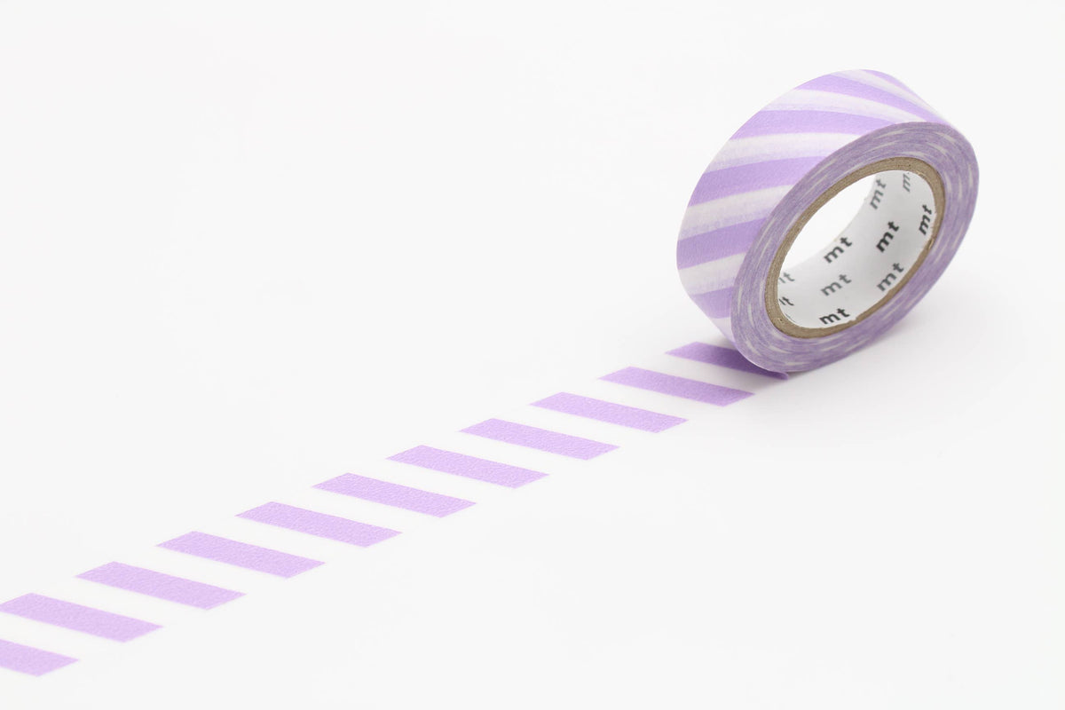 Washi Tape - white with purple stripes mt basic MT01D376RZ-DutchMills