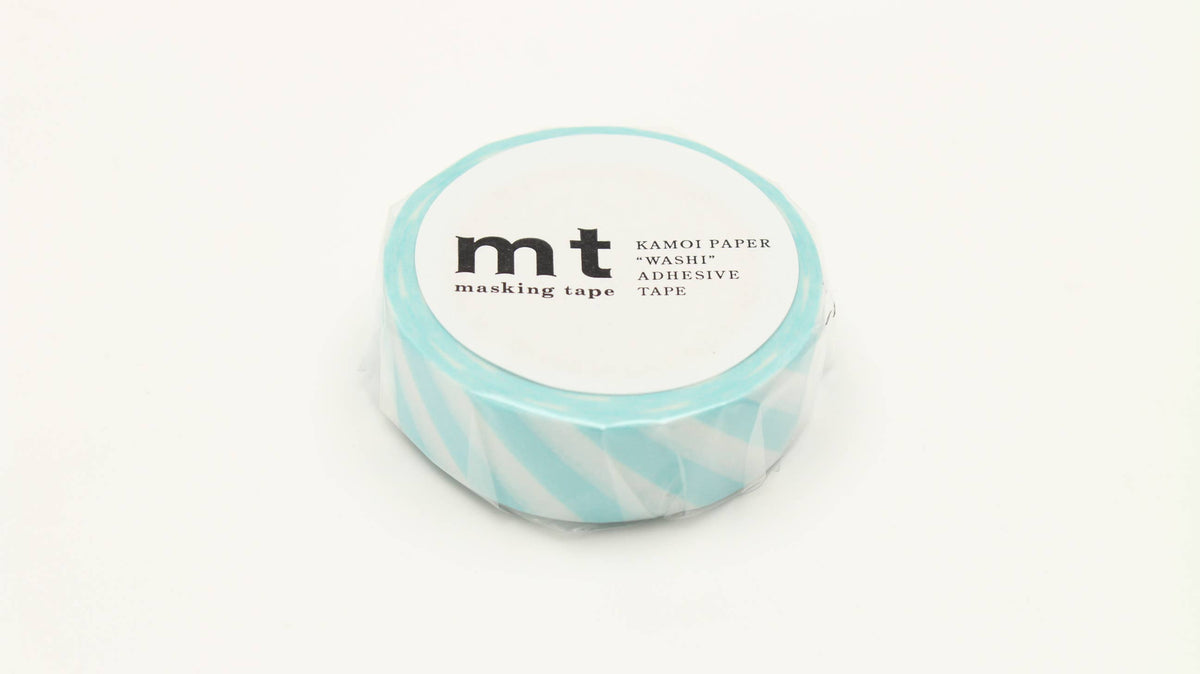 Washi Tape - white with light blue stripes MT01D373RZ-DutchMills