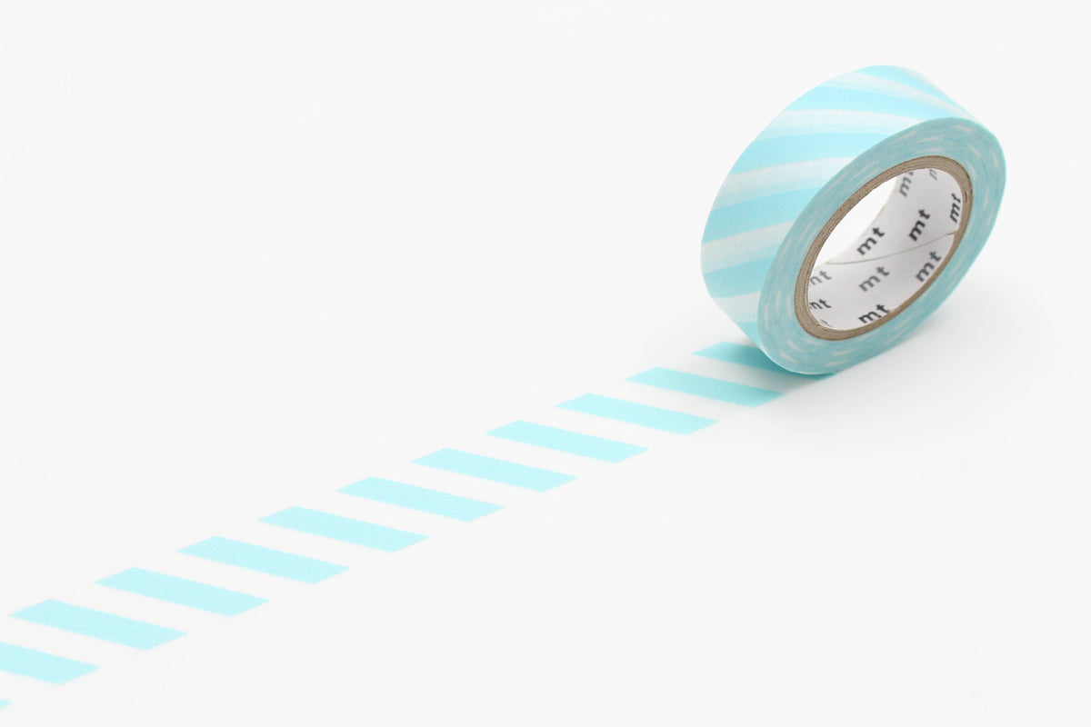 Washi Tape - white with light blue stripes MT01D373RZ-DutchMills