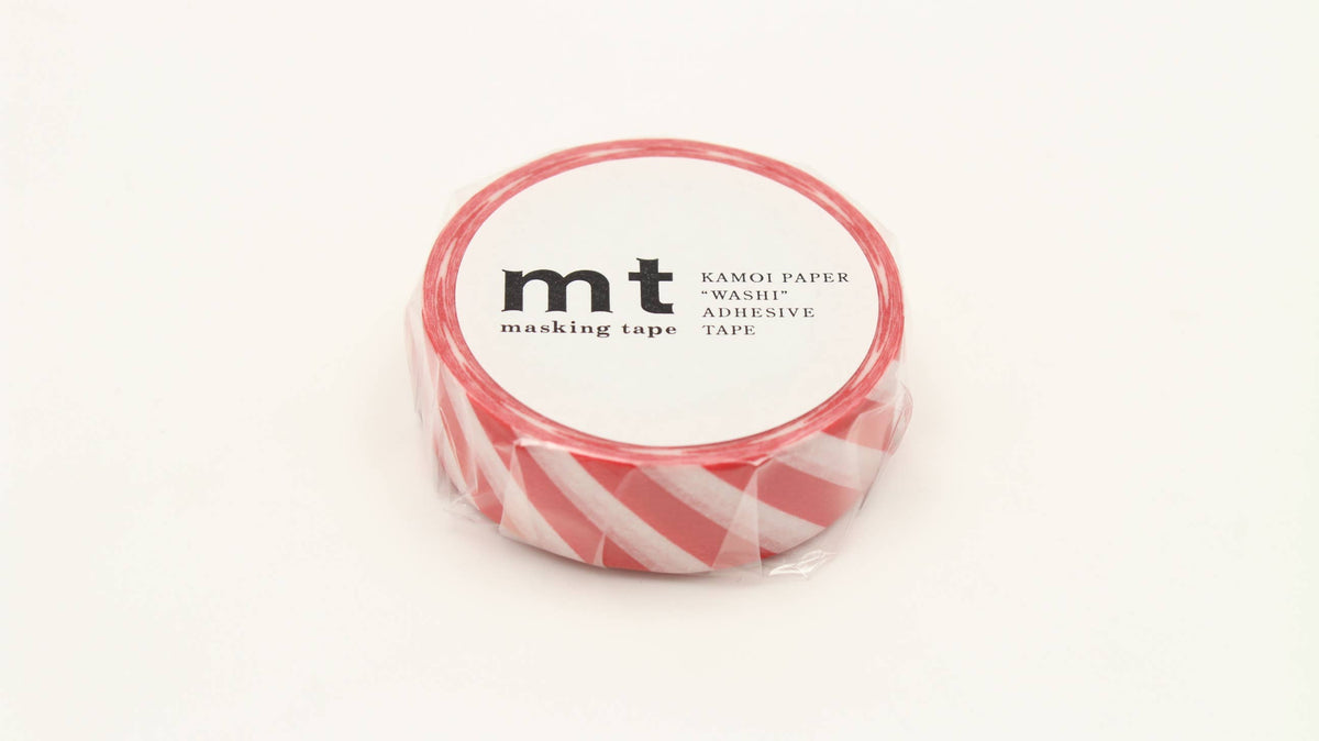 Washi Tape - white with red stripes mt basic MT01D371RZ-DutchMills