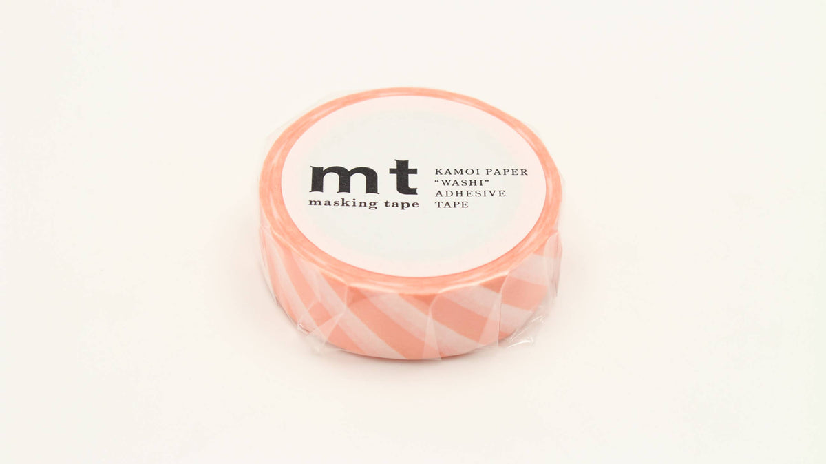 Washi Tape - white with apricot-orange stripes MT01D370RZ-DutchMills