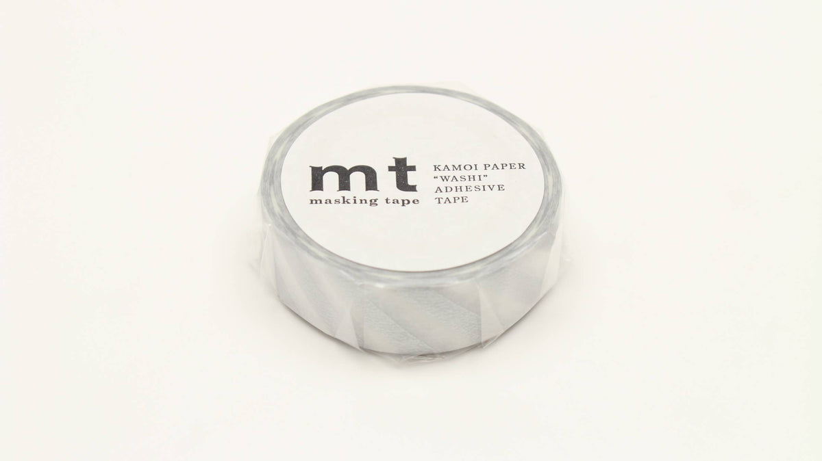 Washi Tape - white with silver stripes MT01D378RZ-DutchMills
