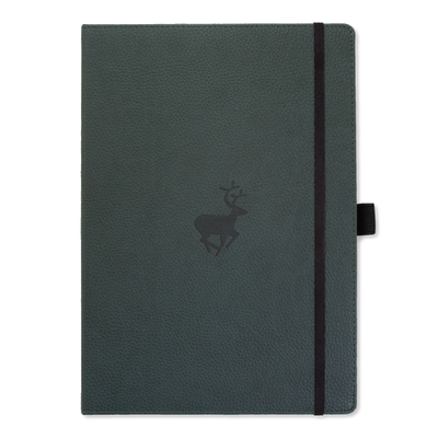 Dingbats* - A4+ Wildlife Green Deer Notebook - Dotted-Notitieboek-DutchMills
