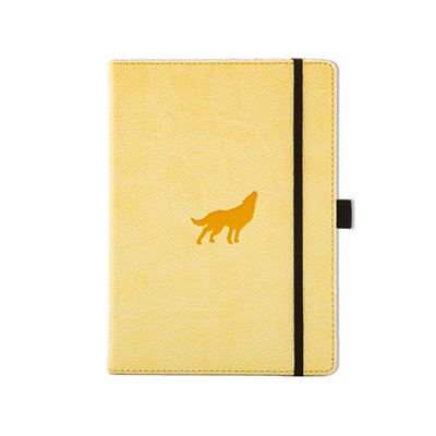 Dingbats* - A5+ Wildlife Cream Wolf Notebook - Dotted-Notitieboek-DutchMills