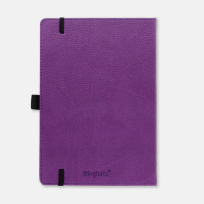 Dingbats A5+ Wildlife Purple Hippo Notebook Dotted Back