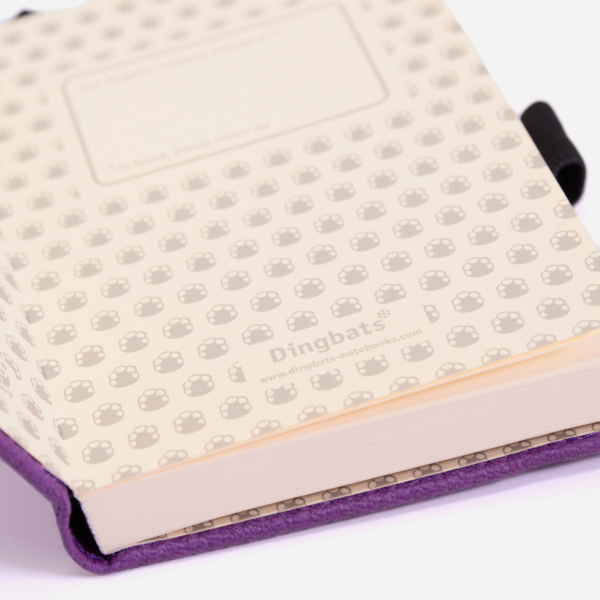 Dingbats* - A6 Wildlife Purple Hippo Notebook - Dotted-Notitieboek-DutchMills