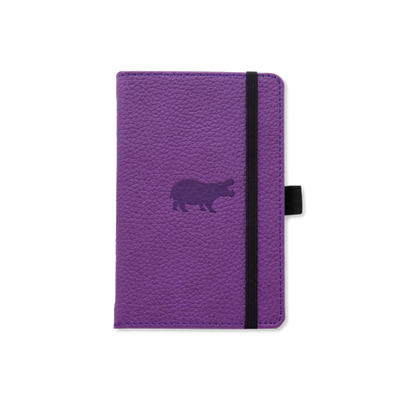 Dingbats* - A6 Wildlife Purple Hippo Notebook - Dotted-Notitieboek-DutchMills