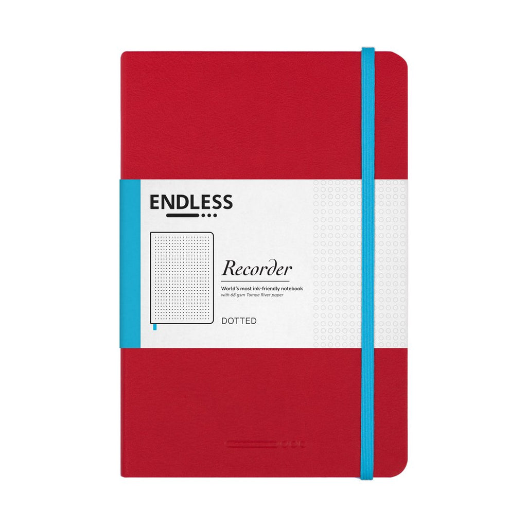 Endless - Recorder Notebook - Red - Dotted-Notitieboek-DutchMills