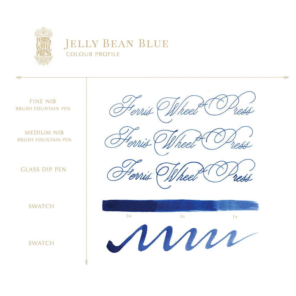 Ferris Wheel Press - 38ml Jelly Bean Blue Ink-Inkt-DutchMills
