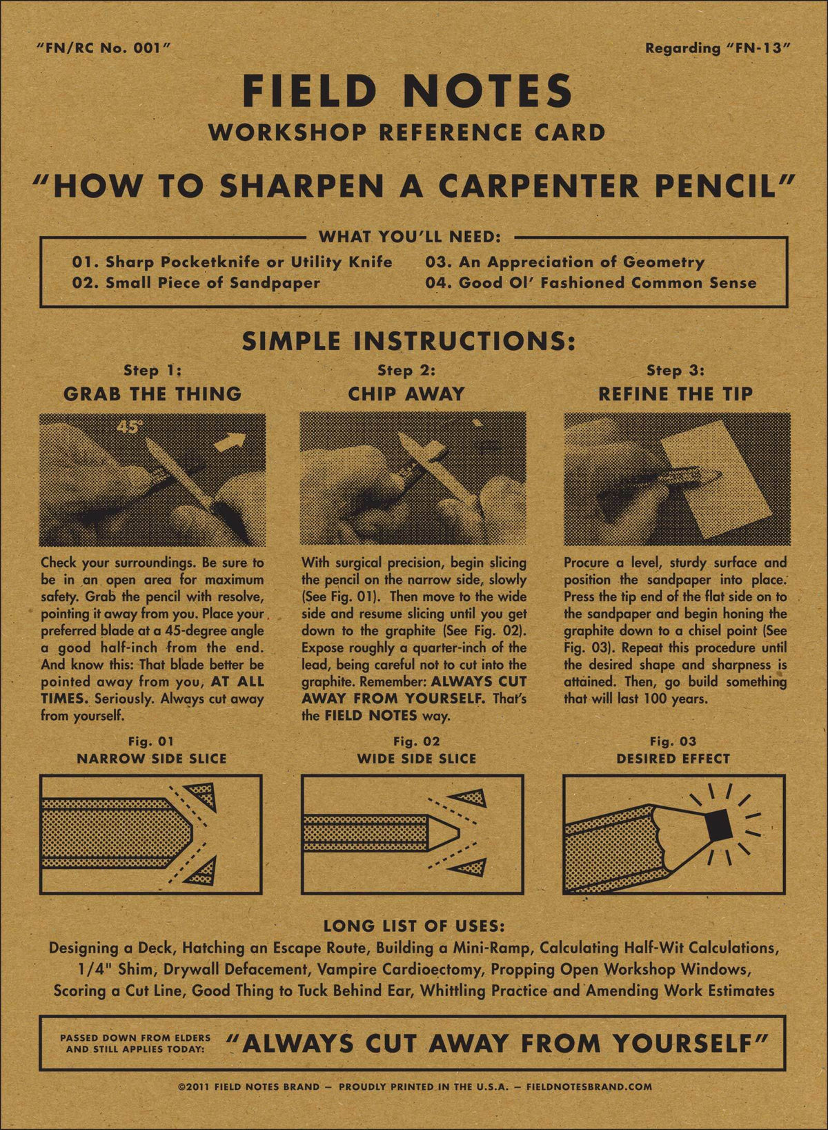 Field Notes - Carpenter Pencil 3-Pack-Potlood-DutchMills