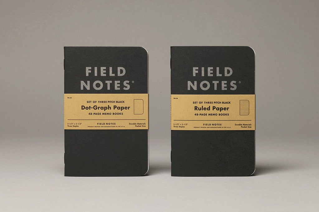 Field Notes - Pitch Black Memo Book - Ruled-Notitieboek-DutchMills