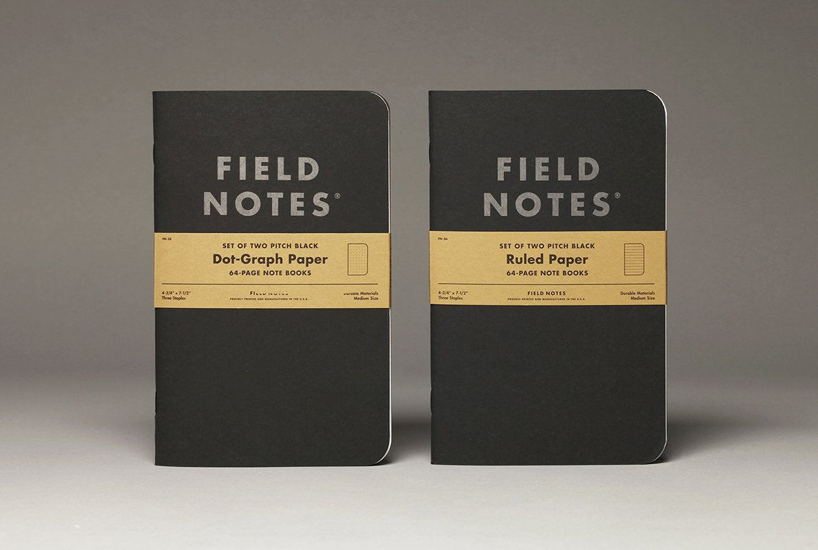 Field Notes - Pitch Black Note Book - Ruled-Notitieboek-DutchMills