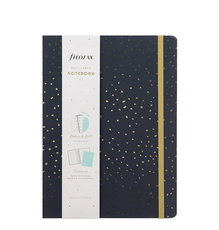 Filofax - Notebook A5 - Confetti - Charcoal-Notitieboek-DutchMills